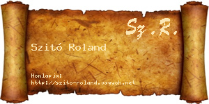 Szitó Roland névjegykártya